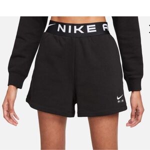 Nike Air Pro Women's Black Athletic Shorts with White Logo Waistband fleece rare
